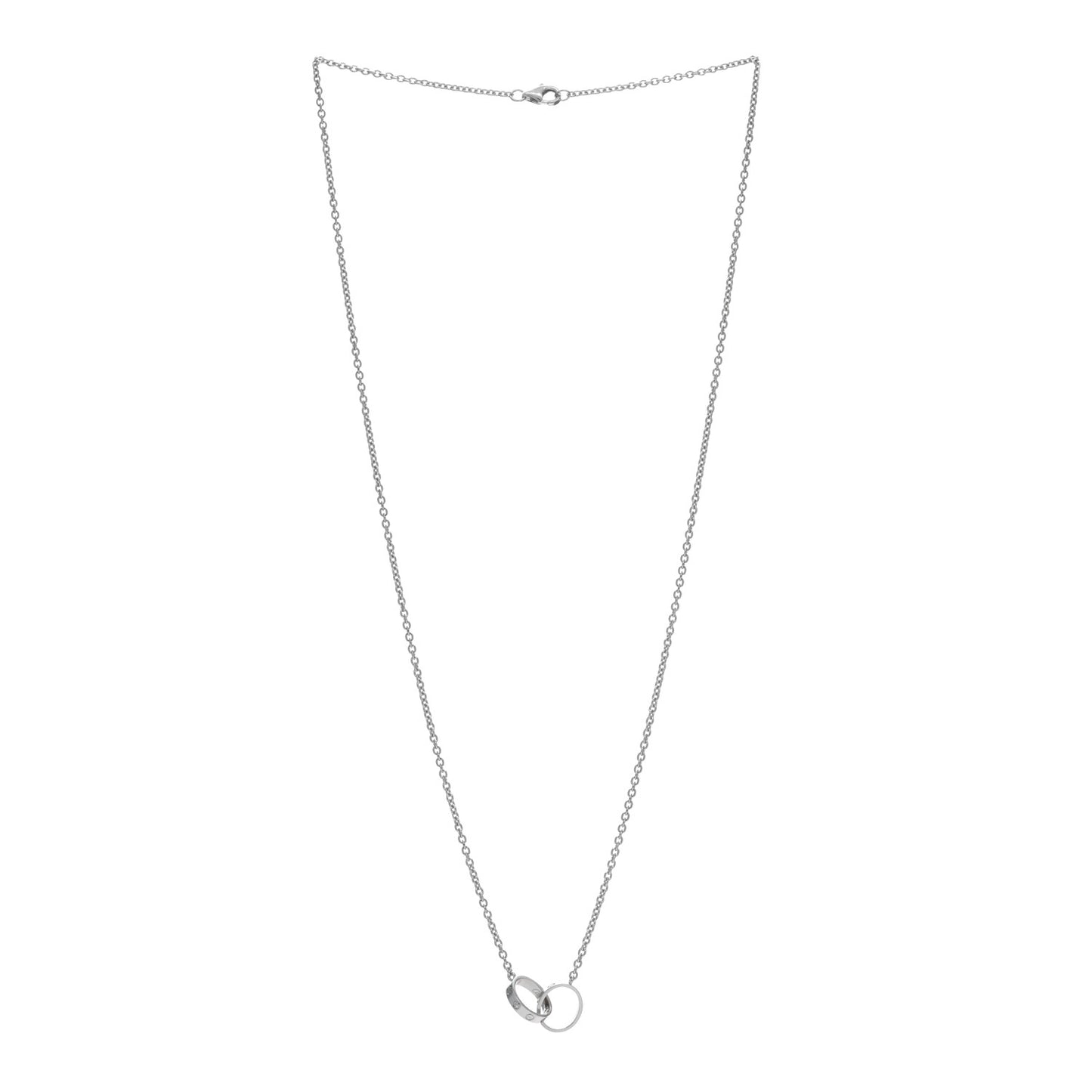 18K White Gold Interlocking LOVE Necklace