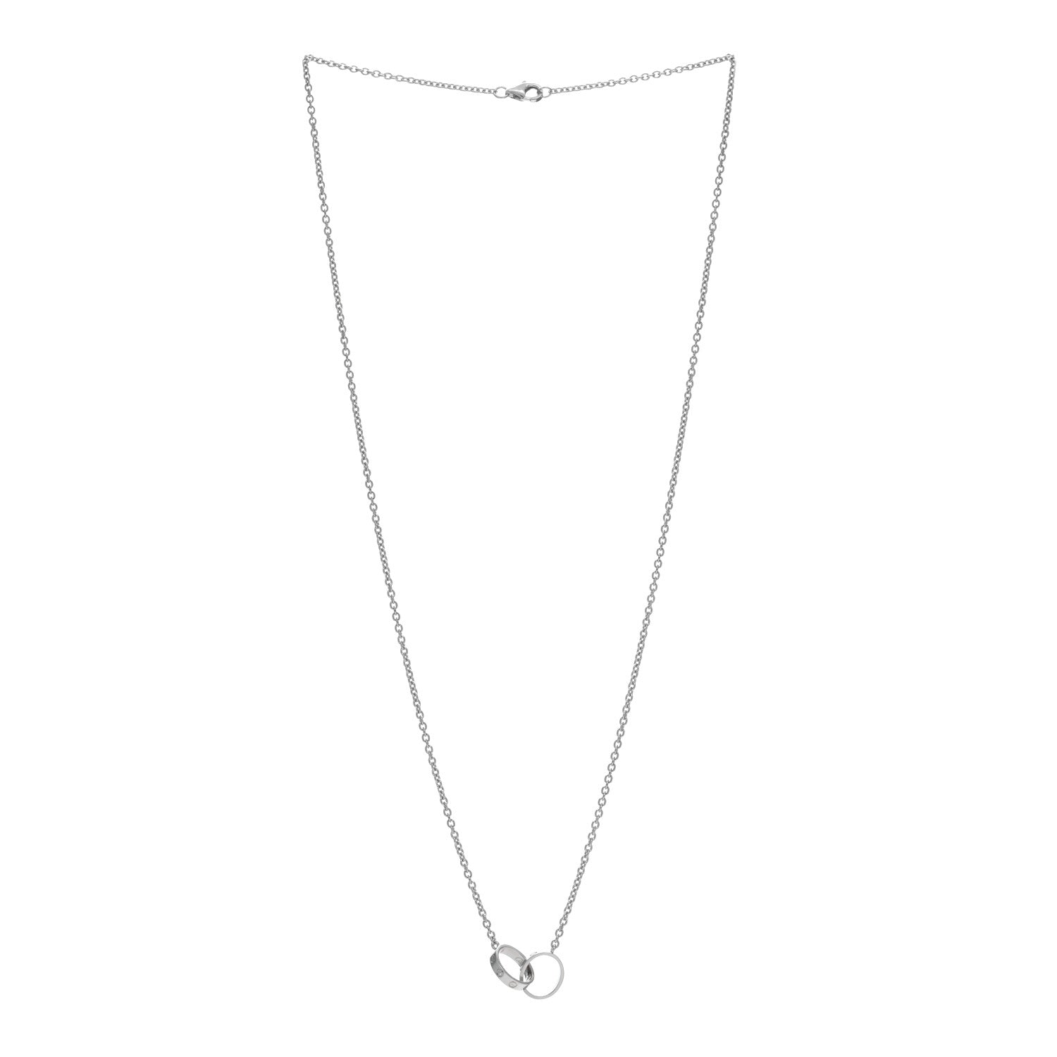 Cartier 18K White Gold Interlocking LOVE Necklace 3 of 5