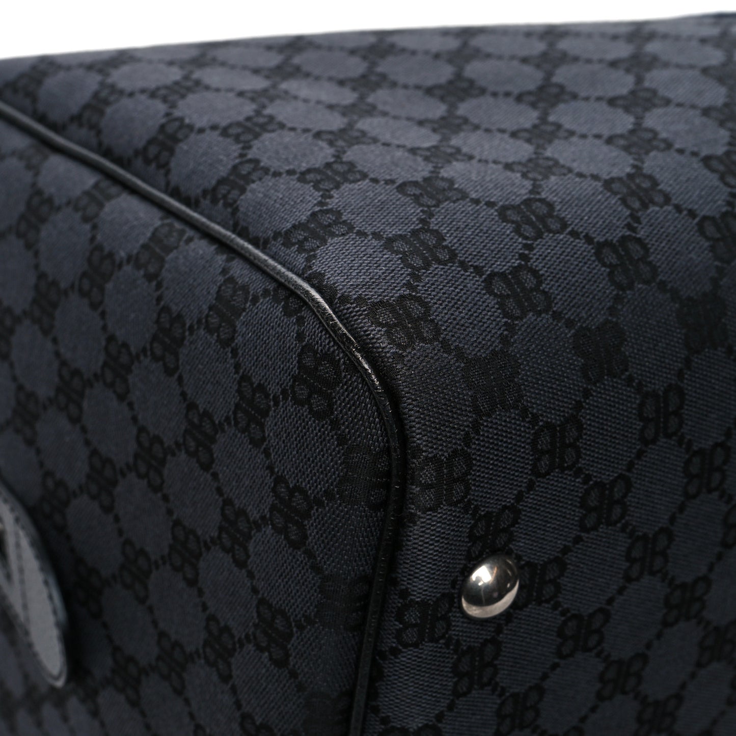 X BALENCIAGA BB Monogram Web Graffiti Medium Ophidia Carry-On Duffle Bag Black