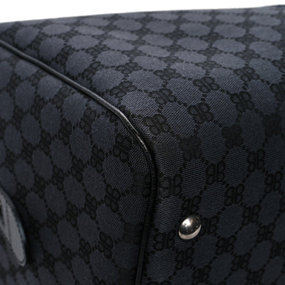 Gucci X BALENCIAGA BB Monogram Web Graffiti Medium Ophidia Carry-On Duffle Bag Black 10 of 11
