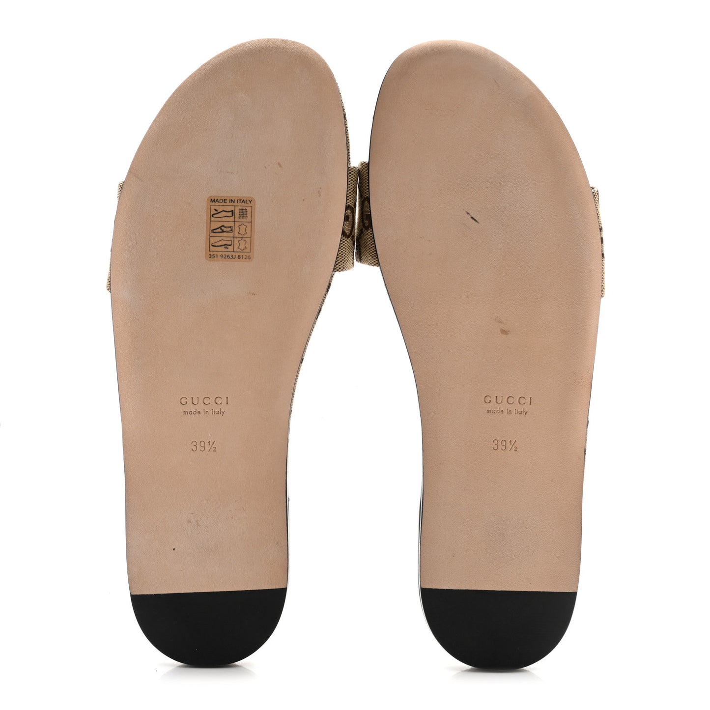 Monogram Horsebit Slide Sandals 39.5 Camel Ebony