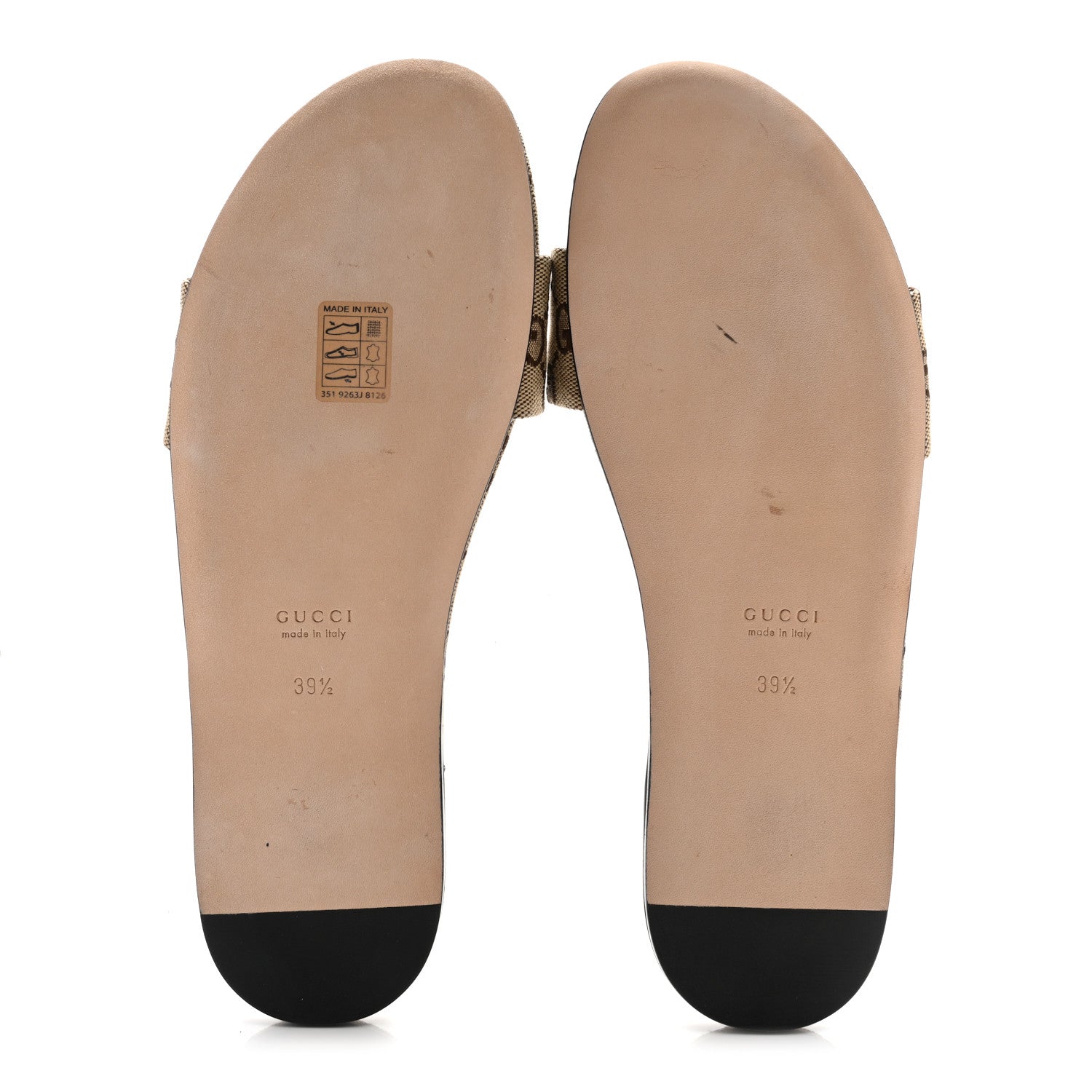 Gucci Monogram Horsebit Slide Sandals 39.5 Camel Ebony 6 of 11