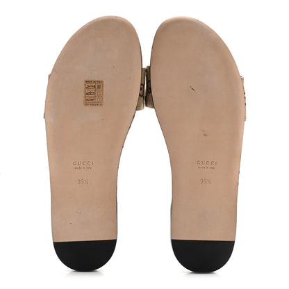 Gucci Monogram Horsebit Slide Sandals 39.5 Camel Ebony 6 of 11
