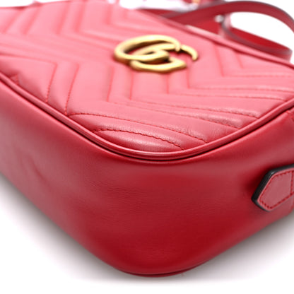 Gucci Calfskin Matelasse Small GG Marmont Chain Shoulder Bag Hibiscus Red 9 of 9