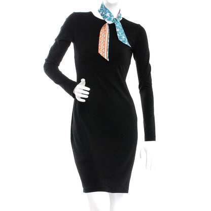 Hermes Silk A Beverly Hills Twilly Orange Bleu Blanc 2 of 5