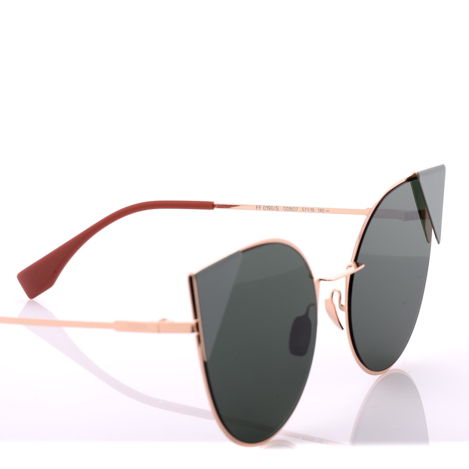 Fendi Iridia Sunglasses FF 0190 Rose Gold Green 5 of 7