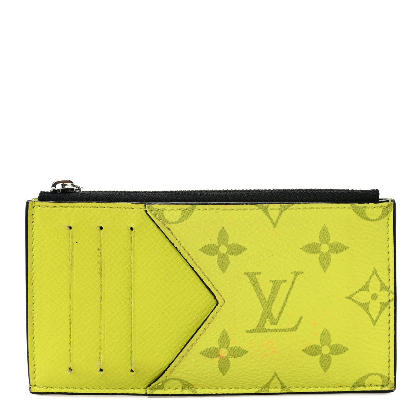 LOUIS VUITTON Monogram Taiga Coin Card Holder Yellow