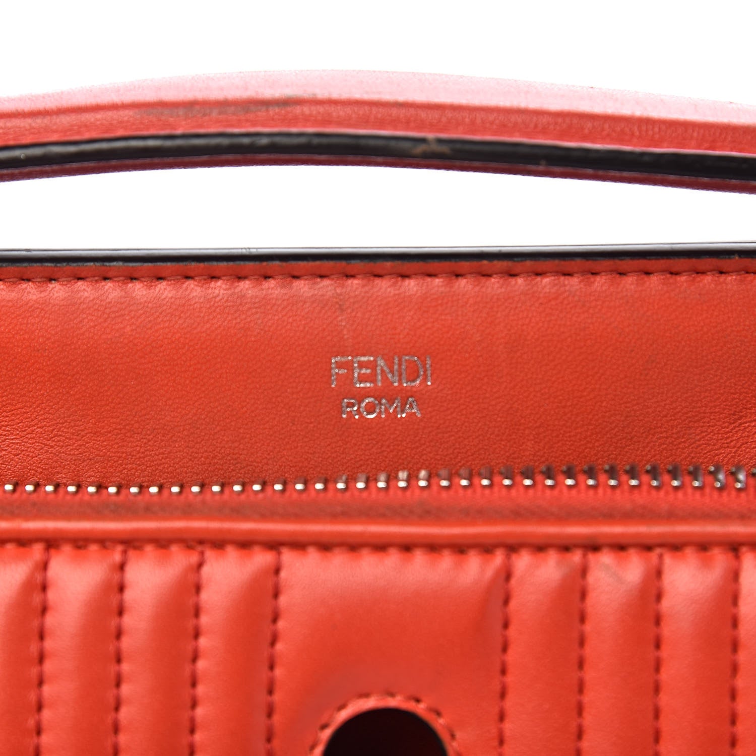 Fendi Shiny Nappa Trapuntata Small DotCom Click Top Handle Chain Satchel Papavero 7 of 28
