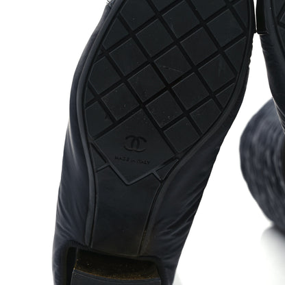 Chanel Mixed Fibers Lambskin Patent Calfskin Convertible High Boots 37 Black 6 of 8