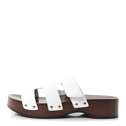 Hermes Calfskin Womens Kos Clog 39 White 1 of 10