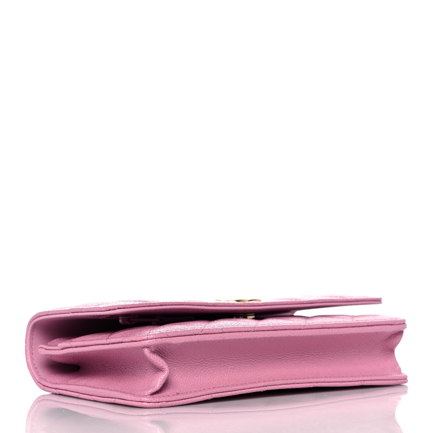 Chanel Shiny Caviar Quilted Pick Me Up Wallet On Chain WOC Pink 4 of 11