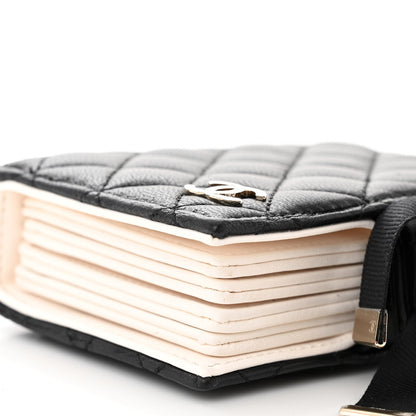 Chanel Lambskin Quilted Book Card Holder on Chain Black 11 of 12