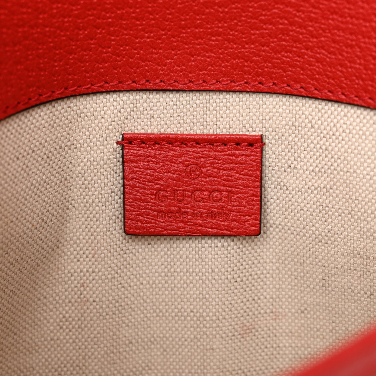 Gucci GG Supreme Monogram Apple Interlocking G Belt Bag Beige Multicolor Lobster Red 6 of 10