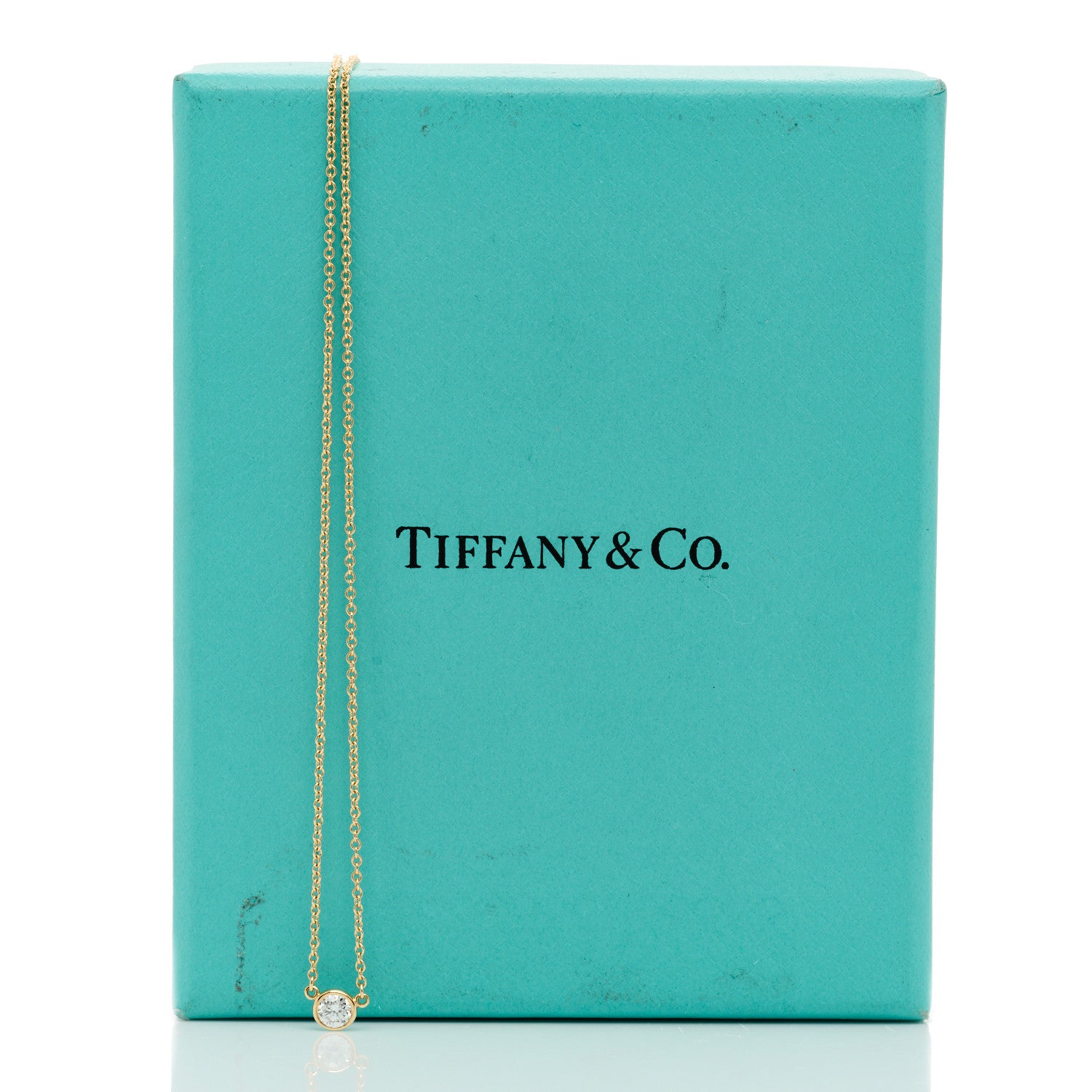 Tiffany 18K Yellow Gold Diamond .17ct Elsa Peretti Diamonds by the Yard Pendant Necklace 5 of 5