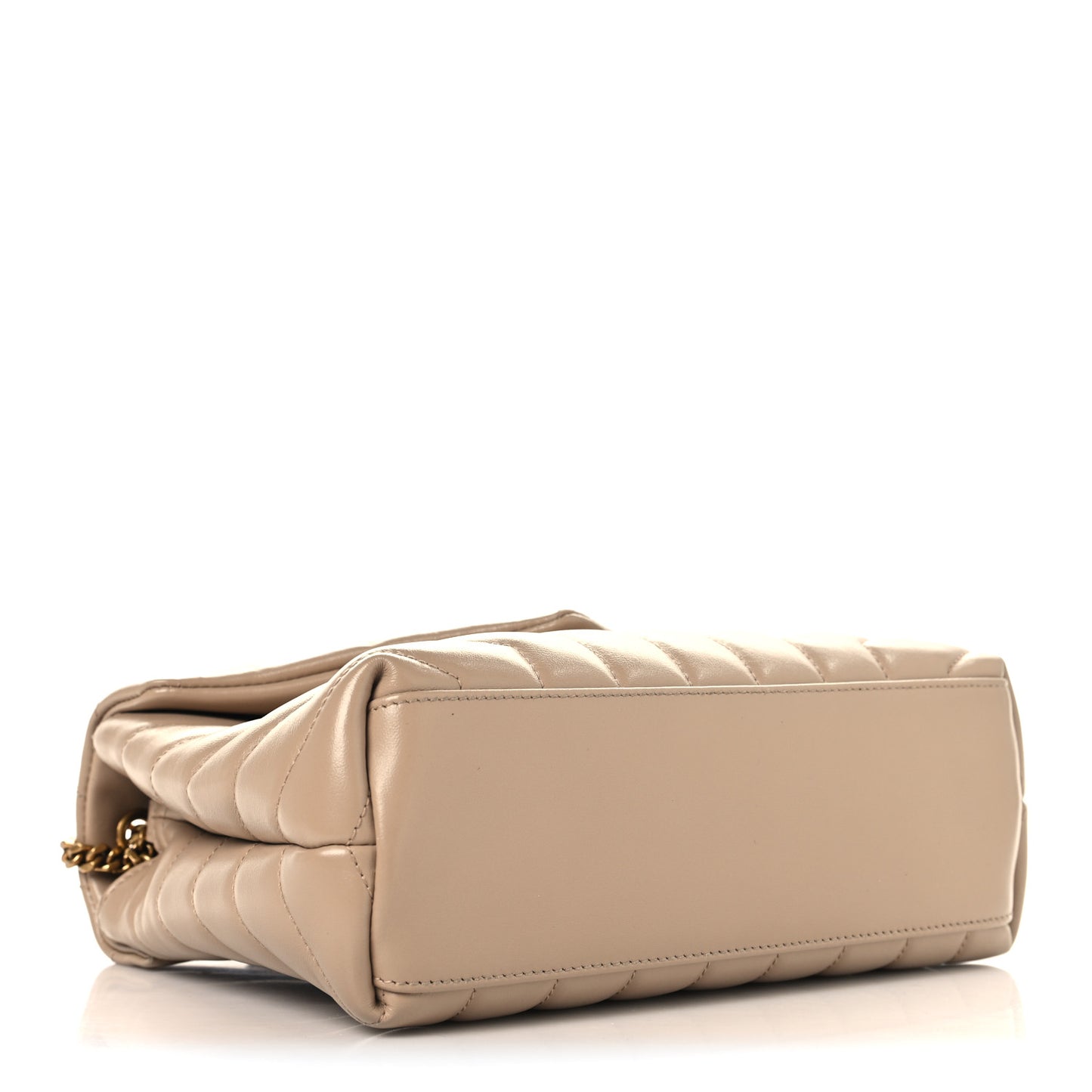 Calfskin Y Quilted Monogram Small Loulou Chain Satchel Dark Beige Dark Beige