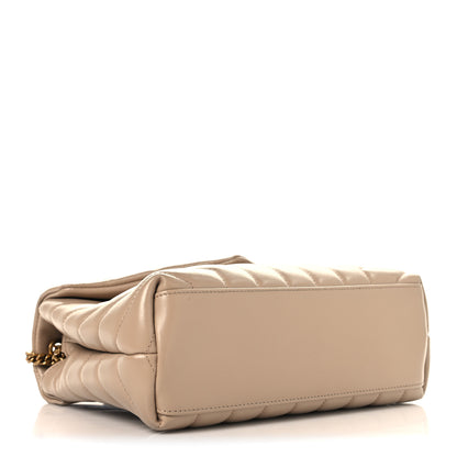 Saint Laurent Calfskin Y Quilted Monogram Small Loulou Chain Satchel Dark Beige Dark Beige 4 of 10