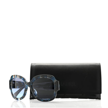 Chanel Acetate Tweed CC Sunglasses 5373 Blue Multicolor 8 of 8