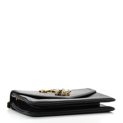 Gucci Vitello Palmellato Lux Crystal Medium Rajah Shoulder Bag Black 3 of 10
