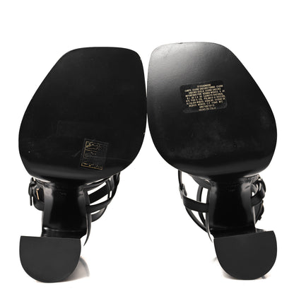Saint Laurent Calfskin Platz Platform Sandals 38 Black 6 of 10