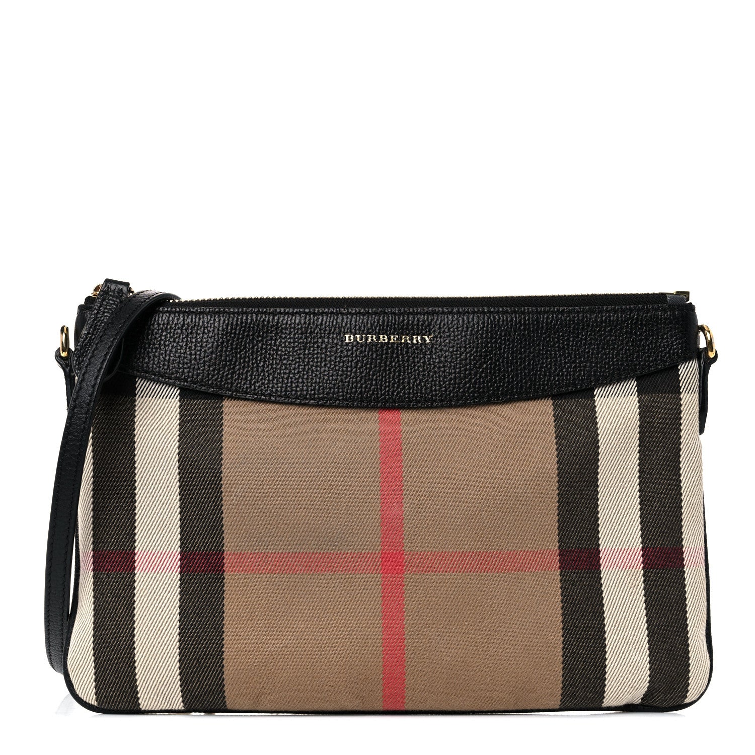 Burberry House Check Derby Peyton Crossbody Clutch Bag Black 1 of 14