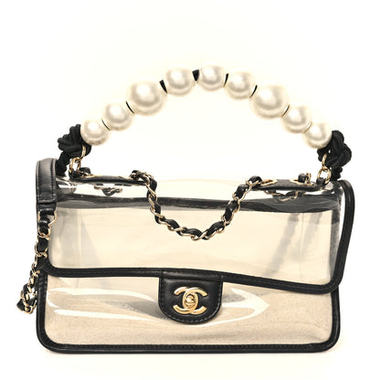 Chanel Lambskin PVC Sand By The Sea Flap With Pearl Strap Black 1 of 11