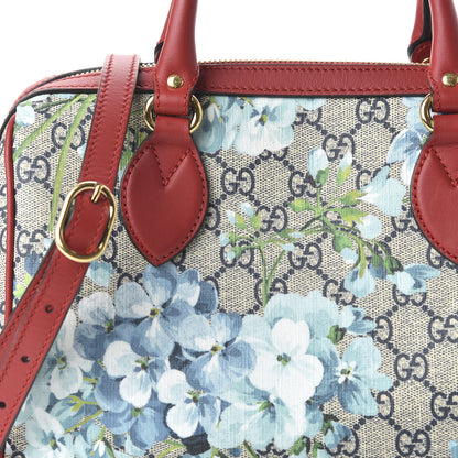 Gucci GG Supreme Monogram Blooms Small Boston Beige Blue Navy Hibiscus Red 10 of 10