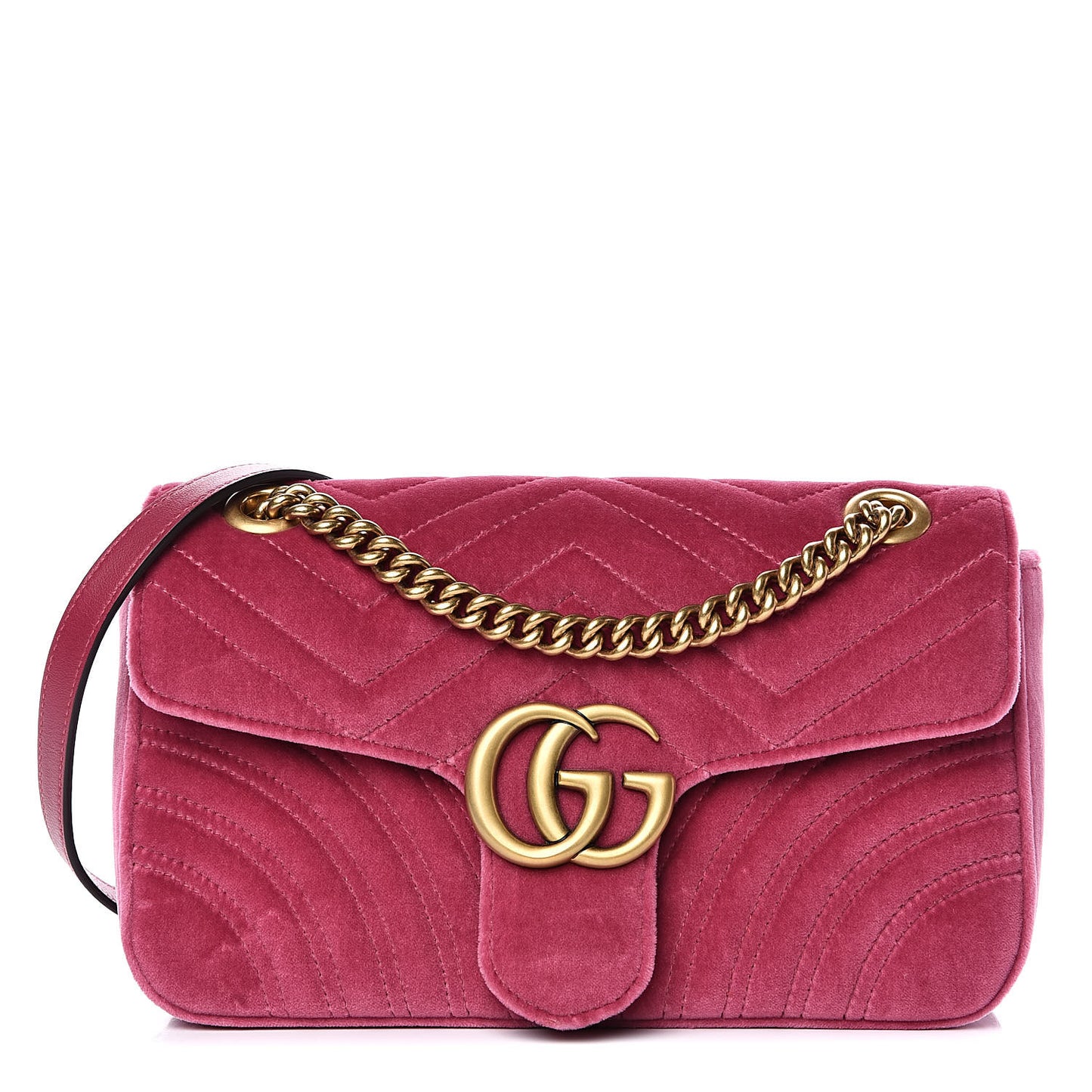Velvet Matelasse Small GG Marmont Shoulder Bag Light Raspberry Rose