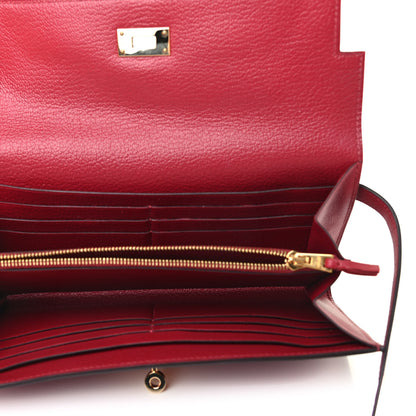 Hermes Swift Ghillies Kelly Longue Wallet Rouge Grenat 5 of 6