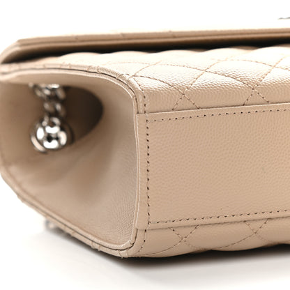 Saint Laurent Grain De Poudre Textured Mixed Matelasse Medium Triquilt Monogram Satchel Dark Beige 8 of 9