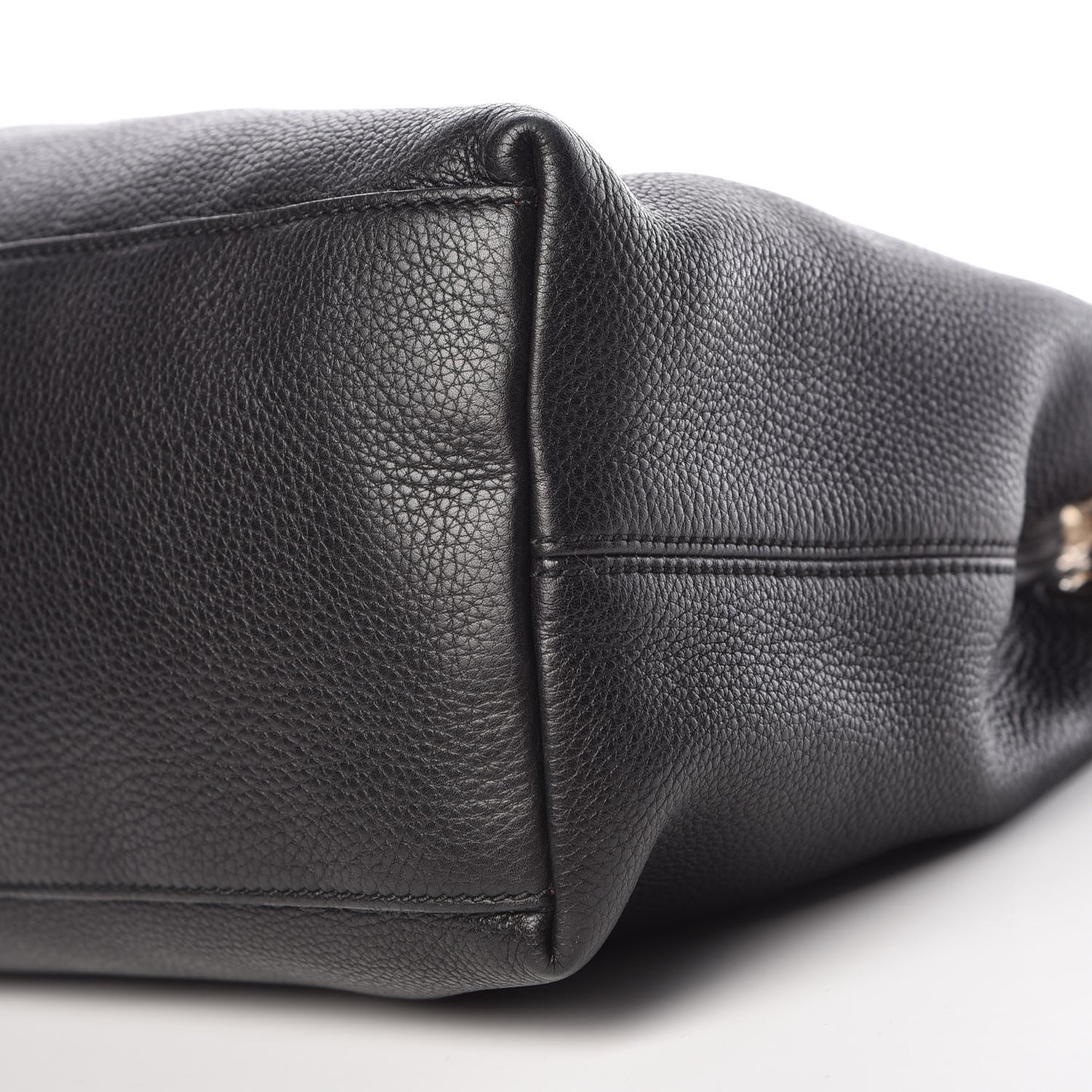 Pebbled Calfskin Medium Soho Chain Shoulder Bag Black