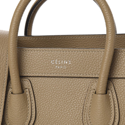 Celine Drummed Calfskin Nano Luggage Dune 9 of 9