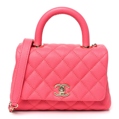 Chanel Caviar Quilted Extra Mini Coco Handle Flap Pink 1 of 10