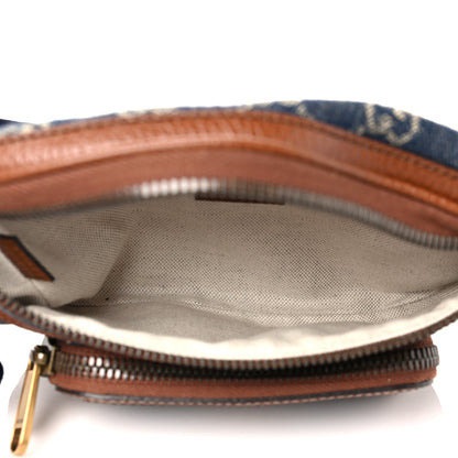 Gucci New Denim GG Monogram Dollar Calfskin Web Retro Interlocking G Belt Bag Blue Tea Cuir Epilog 5 of 10