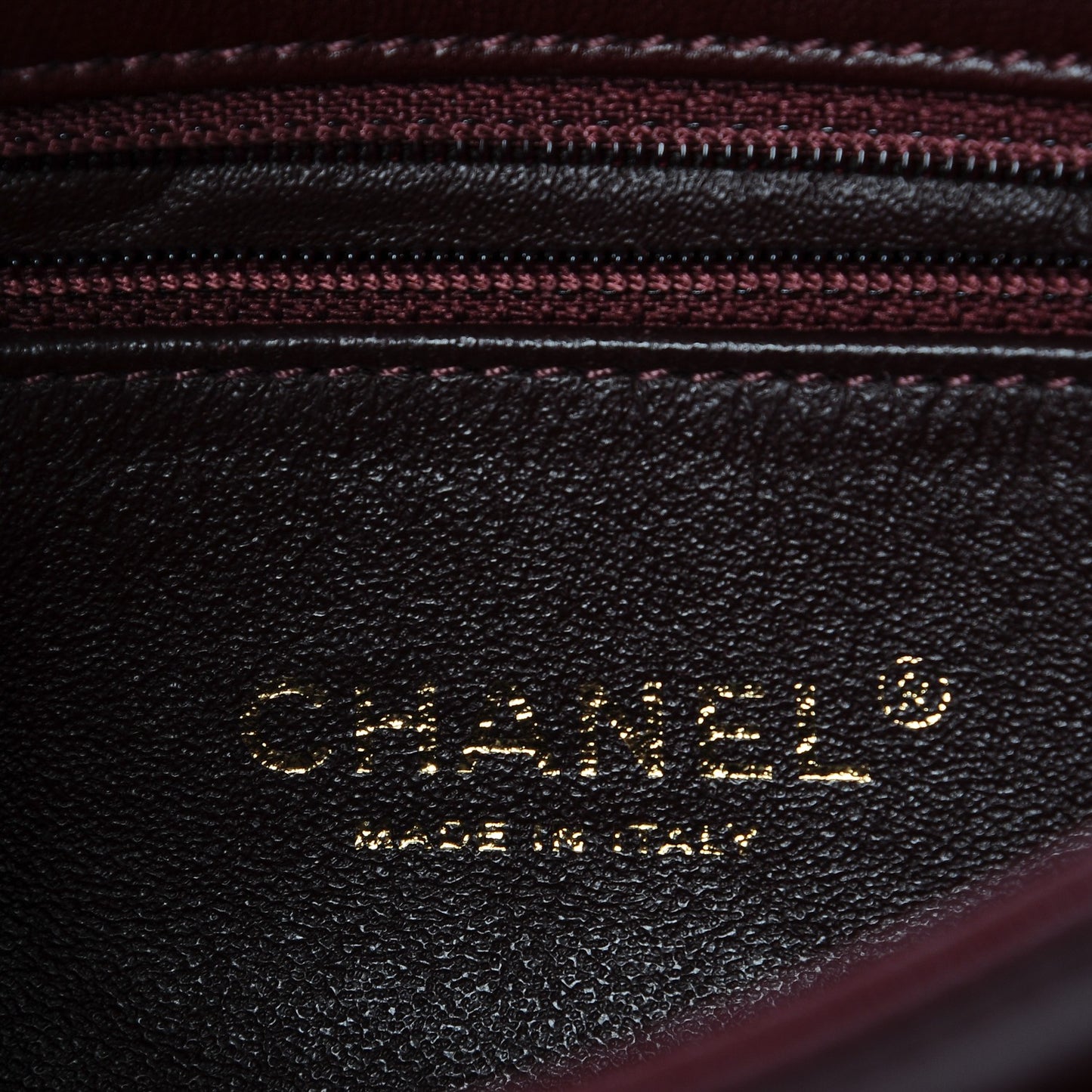 Lambskin Medium Surpique Chevron Single Flap in Burgundy