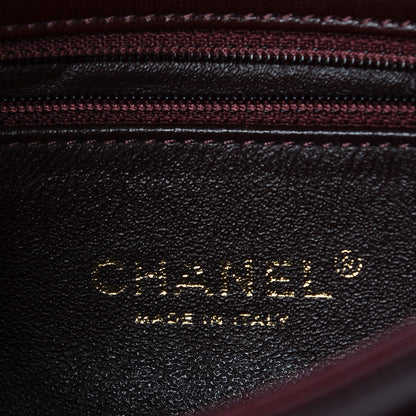 Chanel Lambskin Medium Surpique Chevron Single Flap in Burgundy 6 of 8