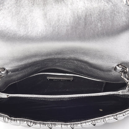 Miu Miu Metallic Nappa Matelasse Chain Crossbody Cromo 6 of 11