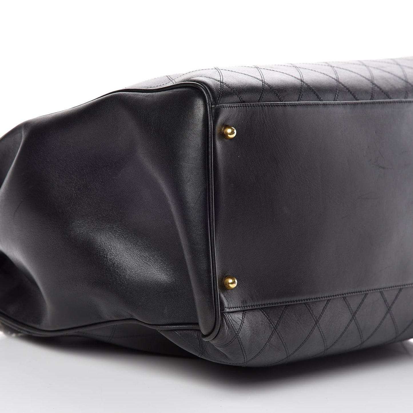 Calfskin Stitched XL Weekender Black