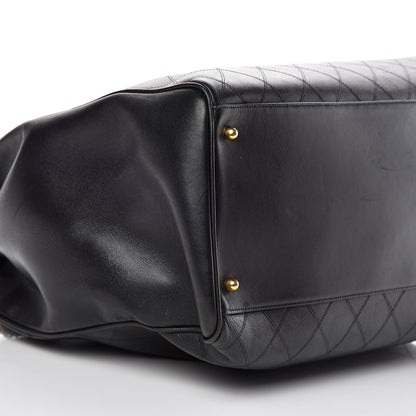 Chanel Calfskin Stitched XL Weekender Black 5 of 15