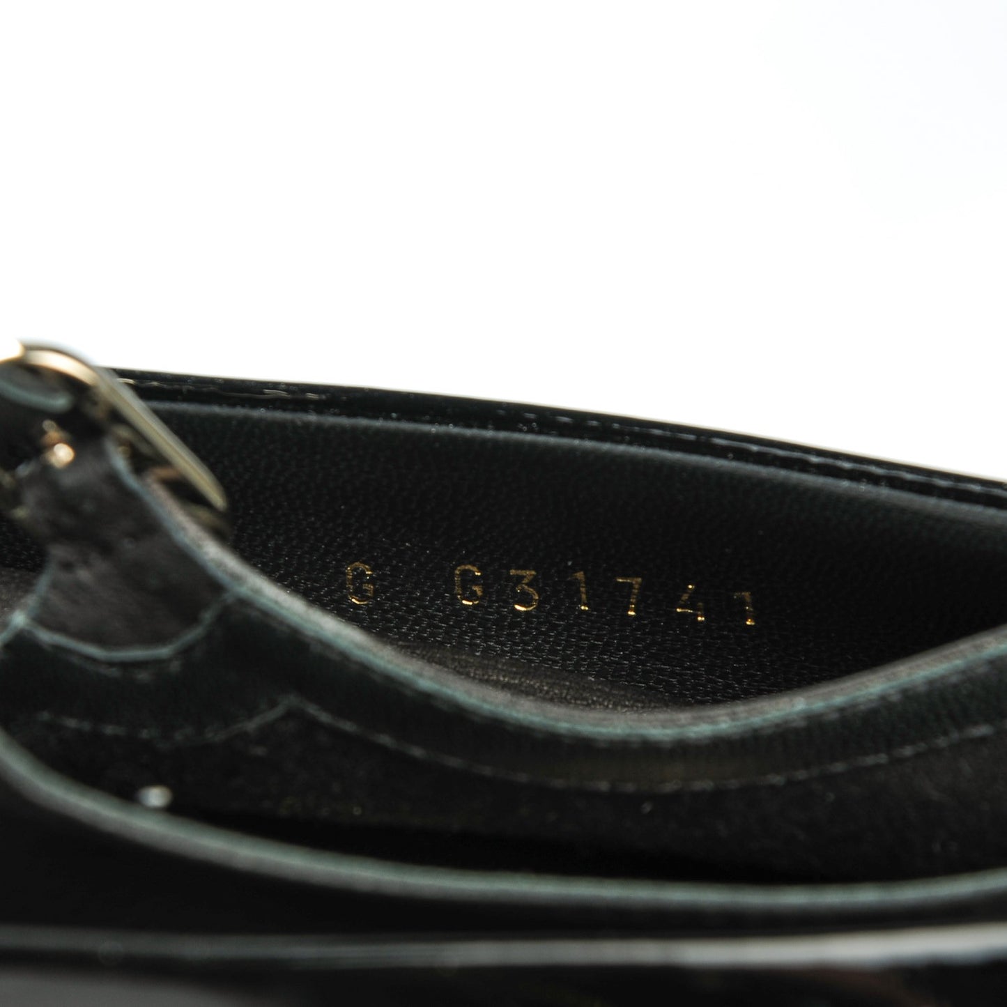 Patent Calfskin Mary Jane Ballerina Flats 40 Black