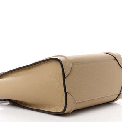 Celine Drummed Calfskin Nano Luggage Dune 9 of 10