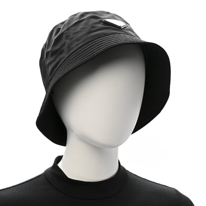 Prada Re-Nylon Metal Triangle Logo Womens Bucket Hat XL Black 2 of 9