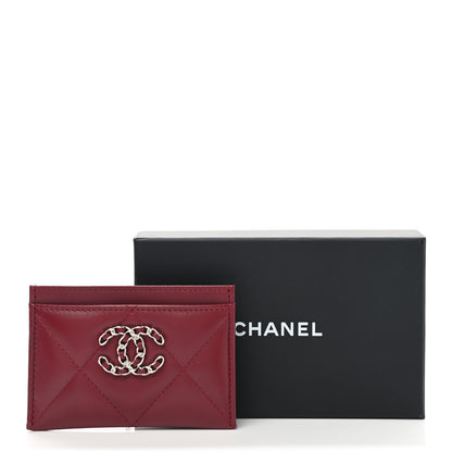 Chanel Lambskin Quilted Chanel 19 Card Holder Red 9 of 9