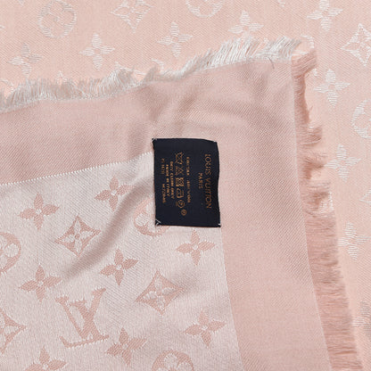 Louis Vuitton Silk Wool Monogram Denim Shawl Rose 4 of 4