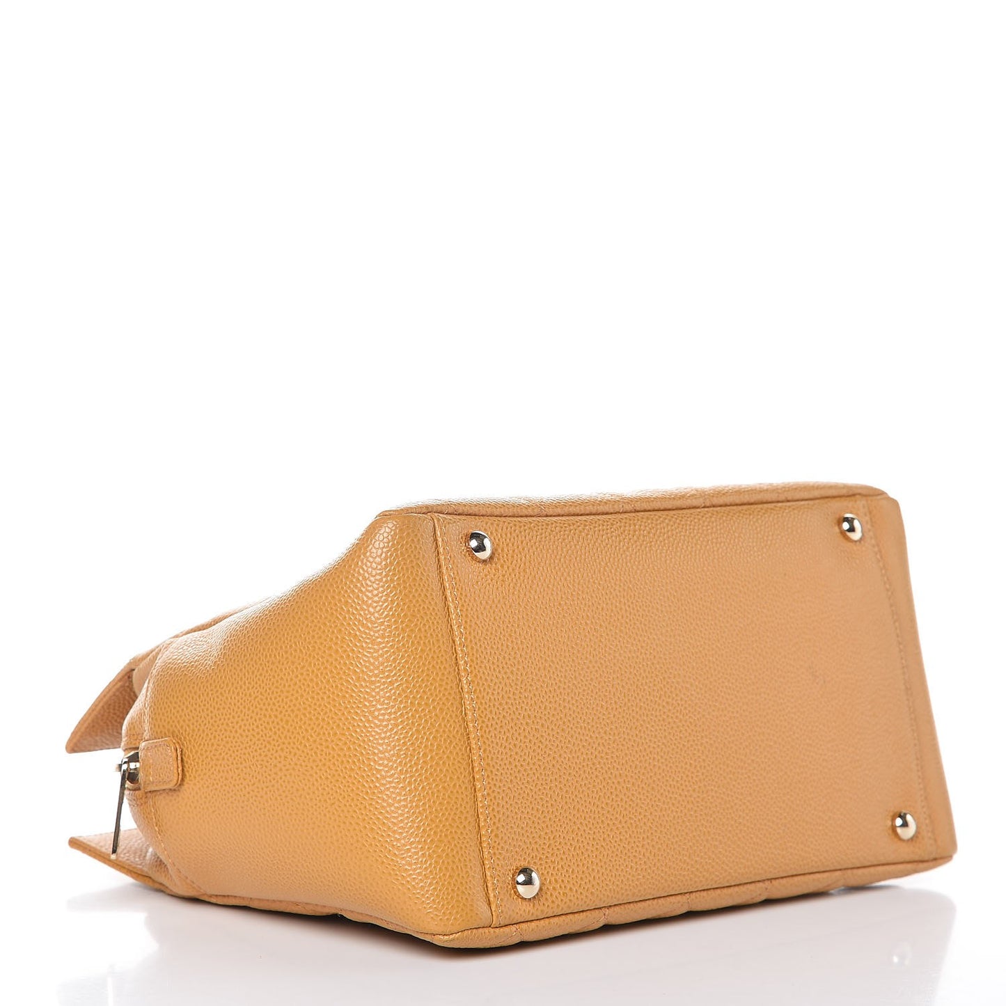 Caviar Quilted Petit Timeless Shopping Tote PTT Ochre