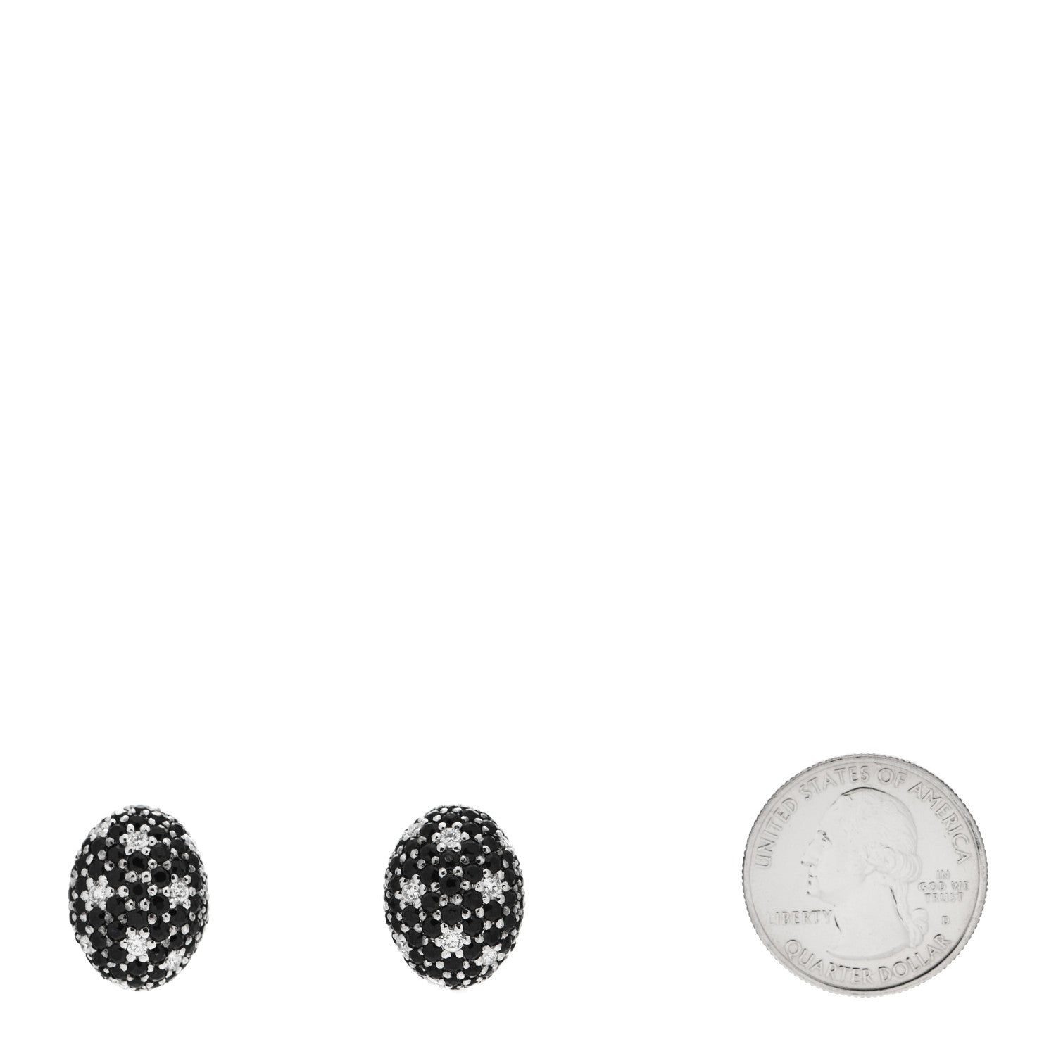 Roberto Coin 18K White Gold Diamond Black Sapphire Fantasia Earrings 2 of 4
