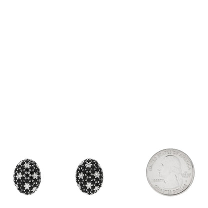 Roberto Coin 18K White Gold Diamond Black Sapphire Fantasia Earrings 2 of 4
