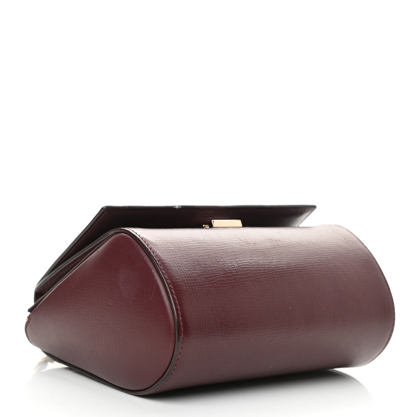 Textured Calfskin Mini Pandora Box Chain Crossbody Bag Oxblood