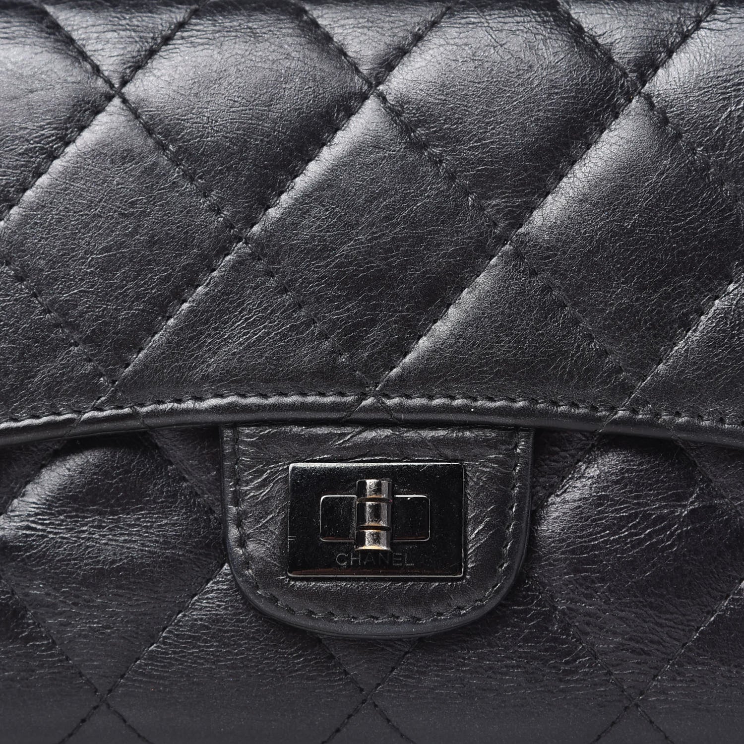 Chanel Metallic Aged Calfskin Quilted Reissue Long Flap Wallet So Black 11 of 11