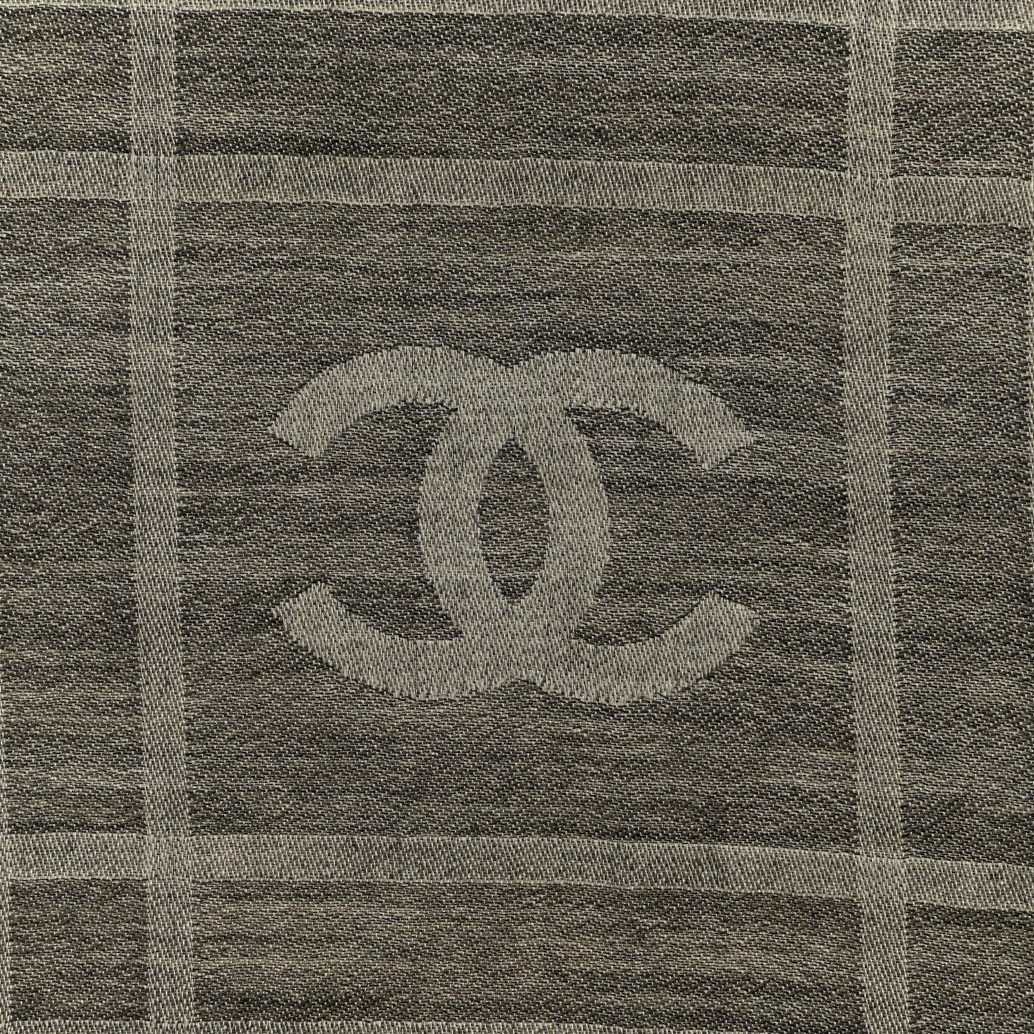 Chanel Cashmere CC Diamond Scarf Grey 2 of 5