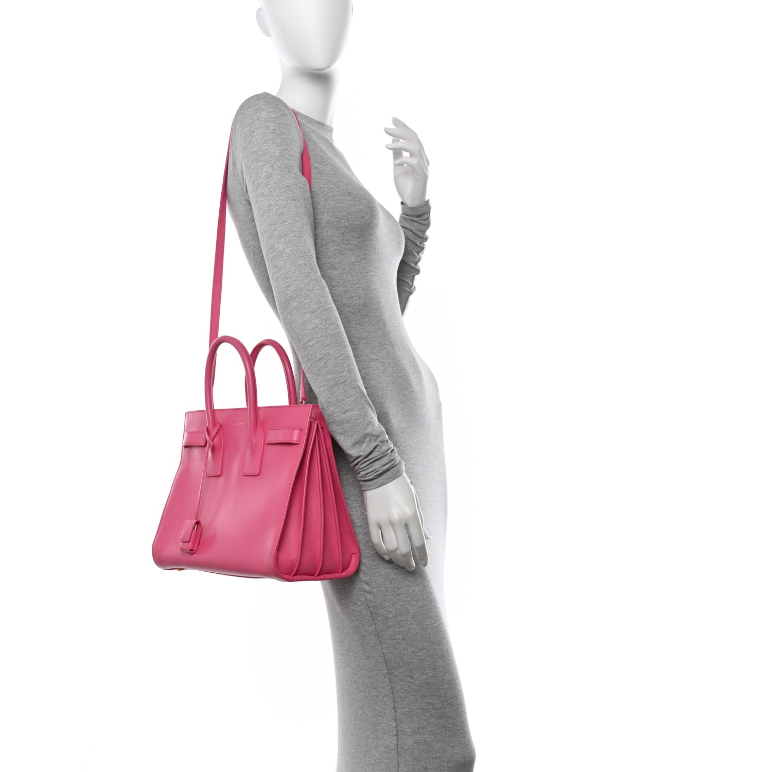 Saint Laurent Calfskin Small Sac De Jour Bubblegum 2 of 17